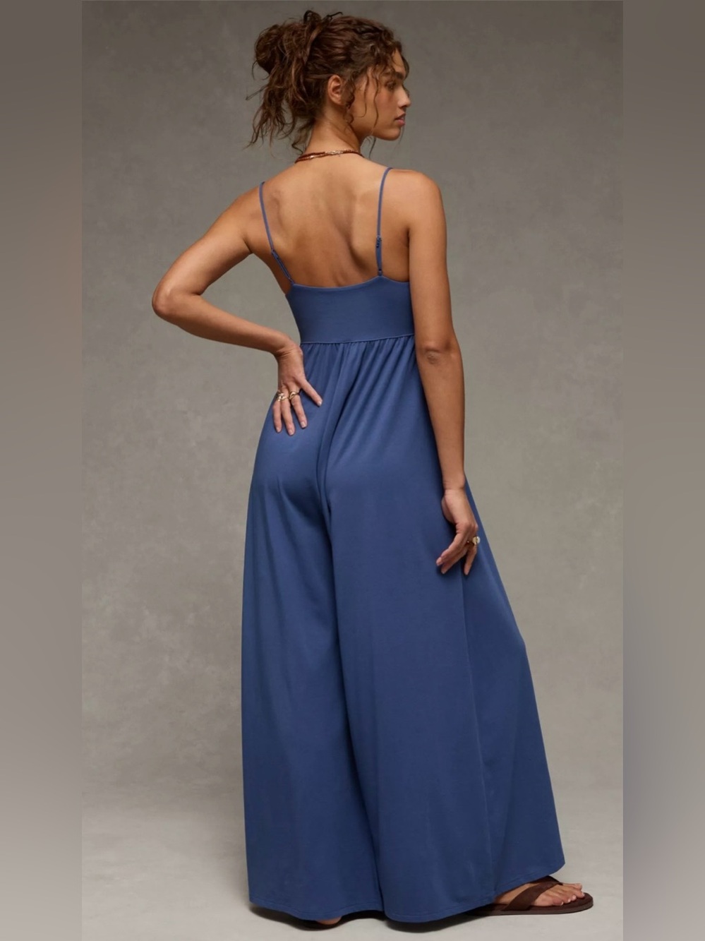 AE Jumpsuit Wide Leg Blue XXL - Picture 2 of 12